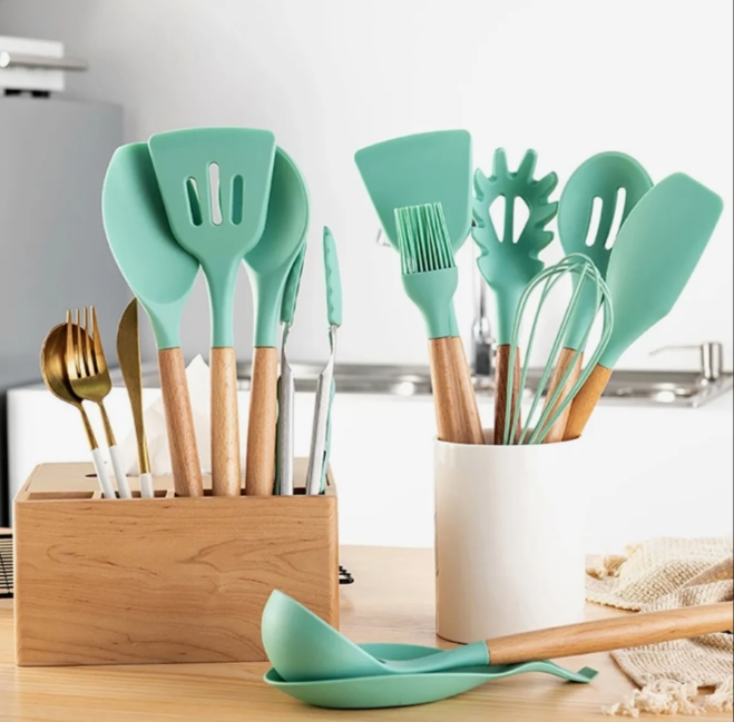Juego de utensilios de cocina de silicona