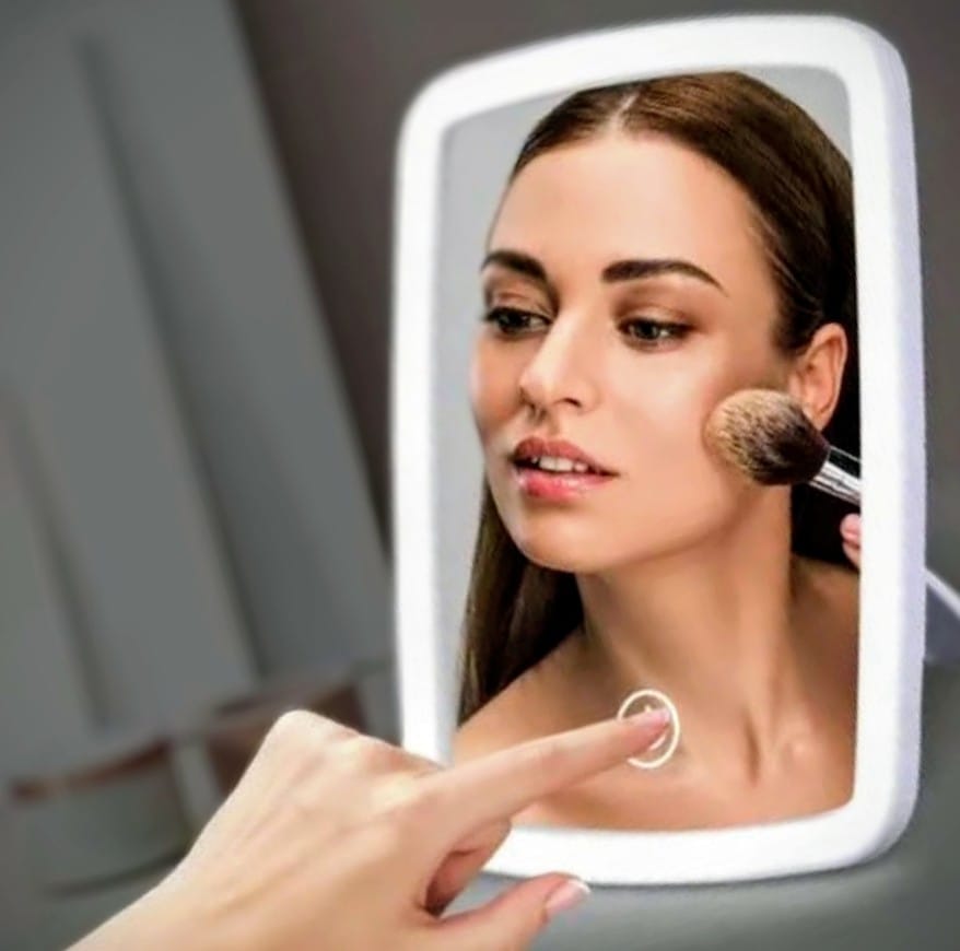 Espejo maquillaje táctil con luz led