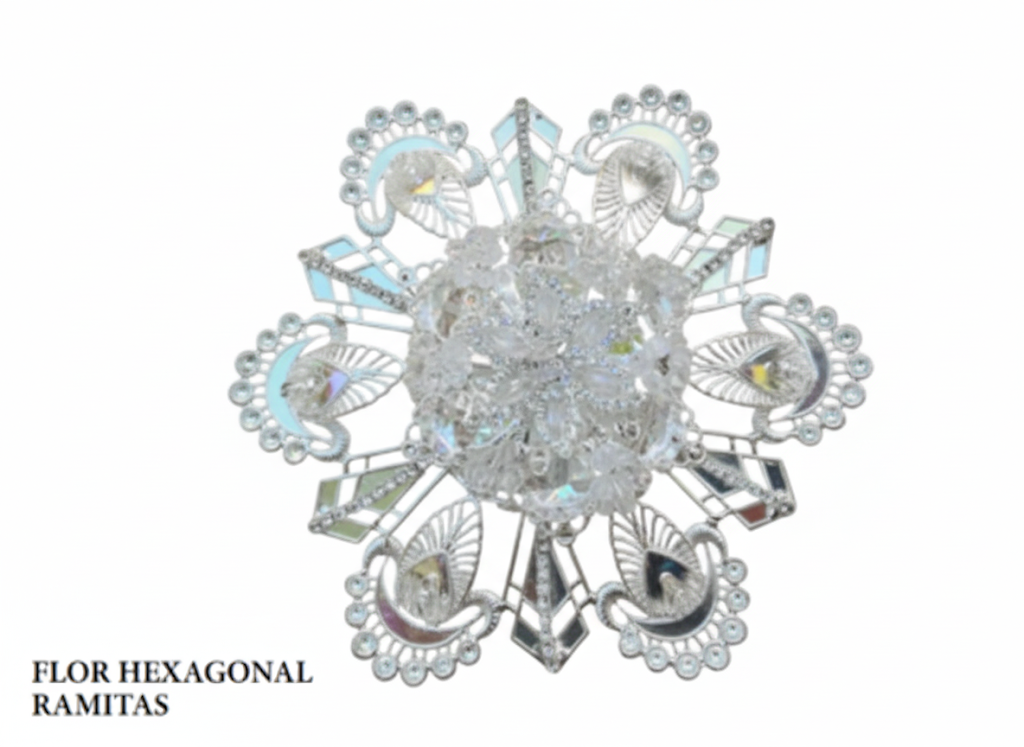 Arras flor hexagonal ramitas