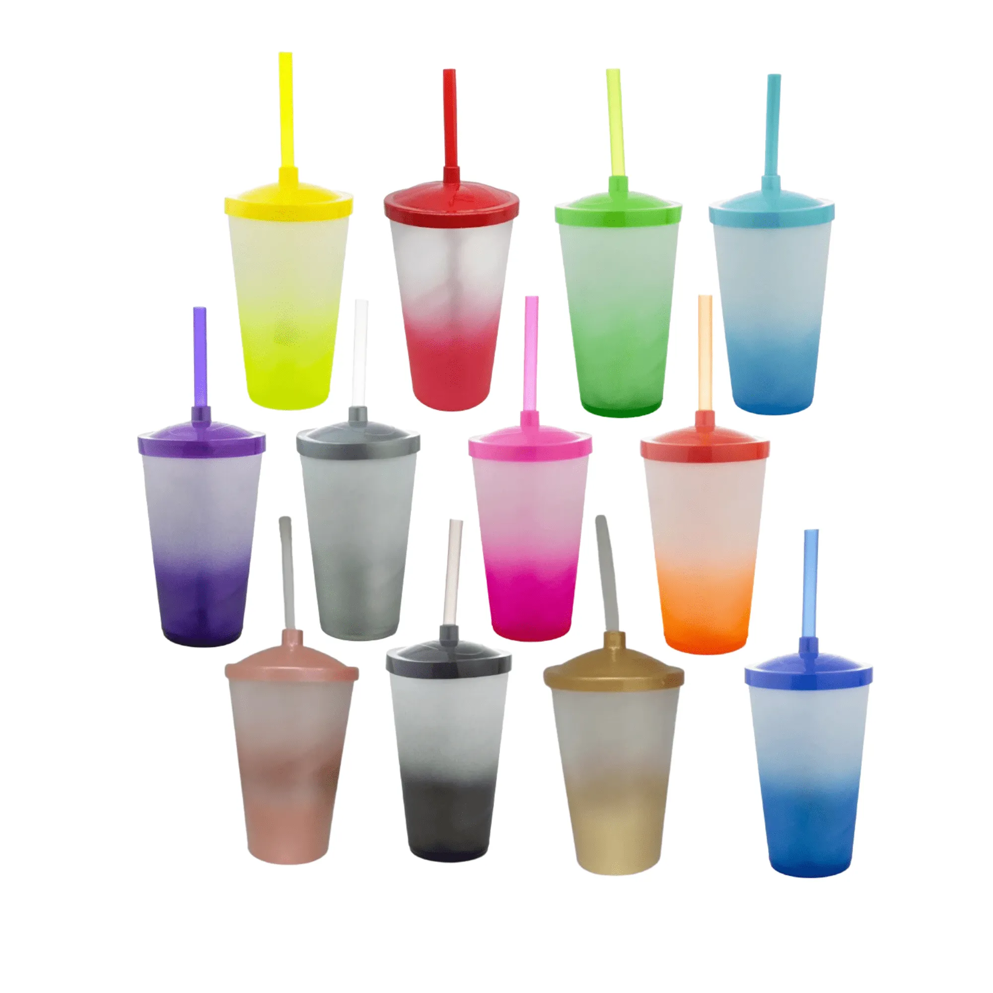 COPO TWISTER 550ML DEGRADÊ TAMPA E CANUDO