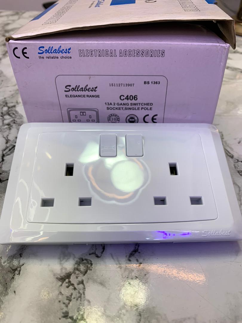 Sollabest Double Switched Power Socket