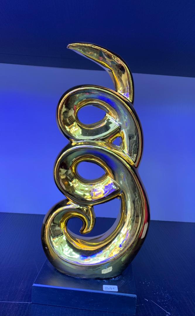 Modern Abstract Gold Sculpture