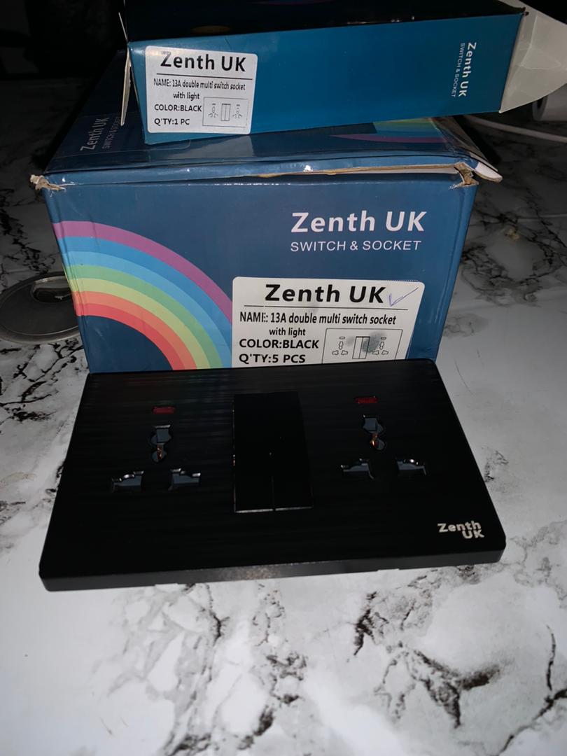 Zenith UK 13A Double Multi Switch Socket