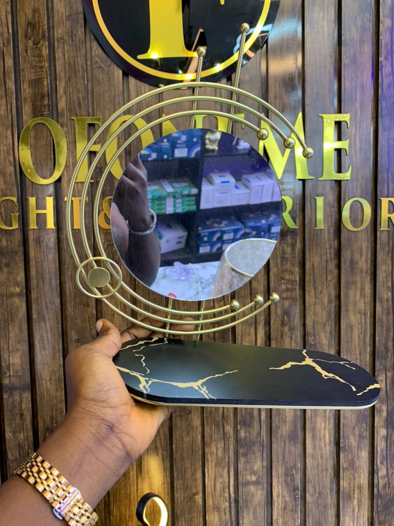 Decorative Marble-Style Table Mirror