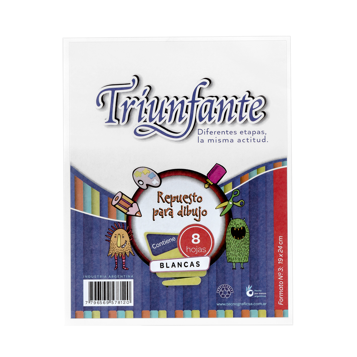 Triunfante repuesto escolar dibujo N˚3 8hojas