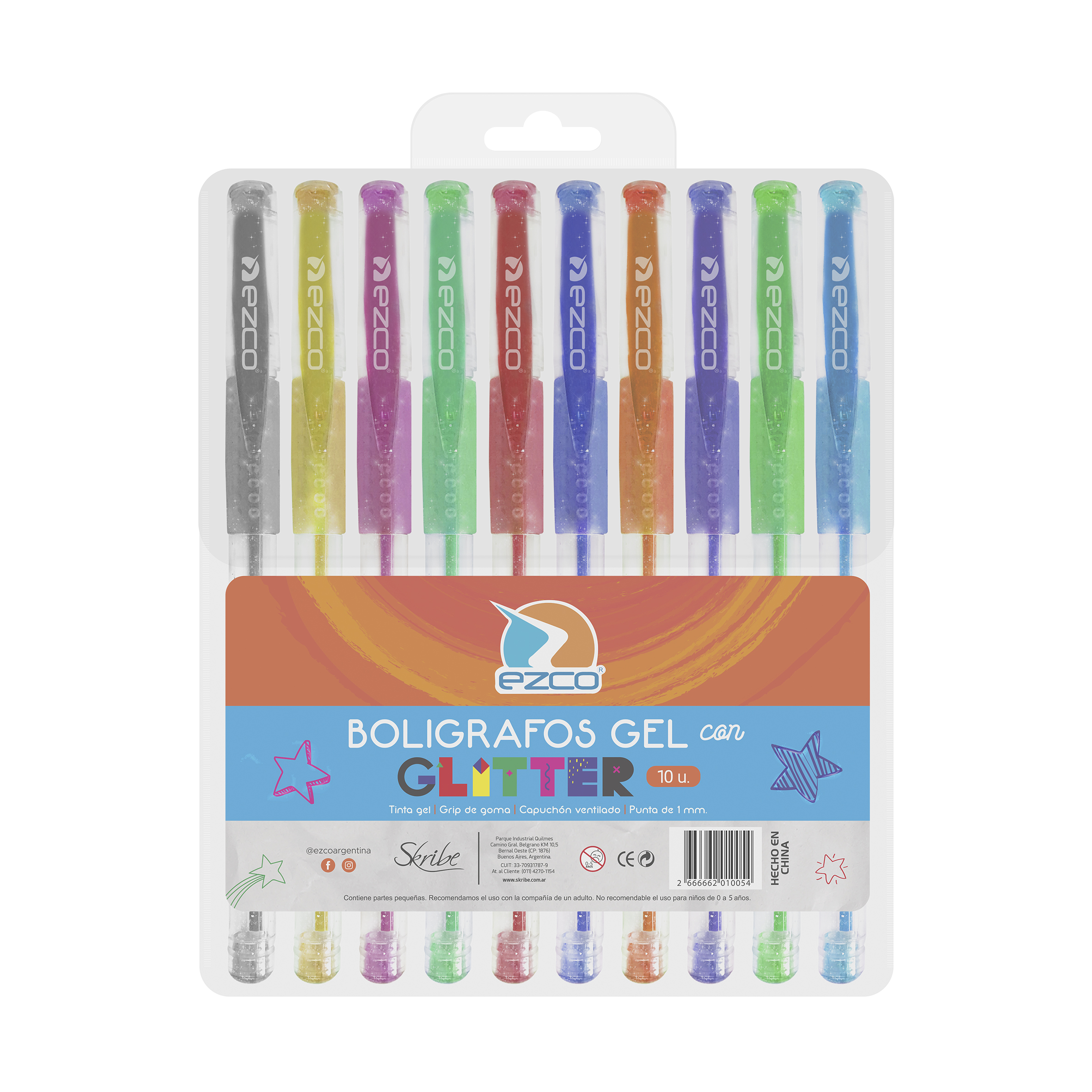 Ezco Boligrafo Glitter 10u