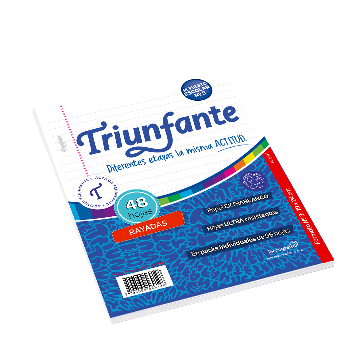 Triunfante repuesto escolar N˚3 48hojas
