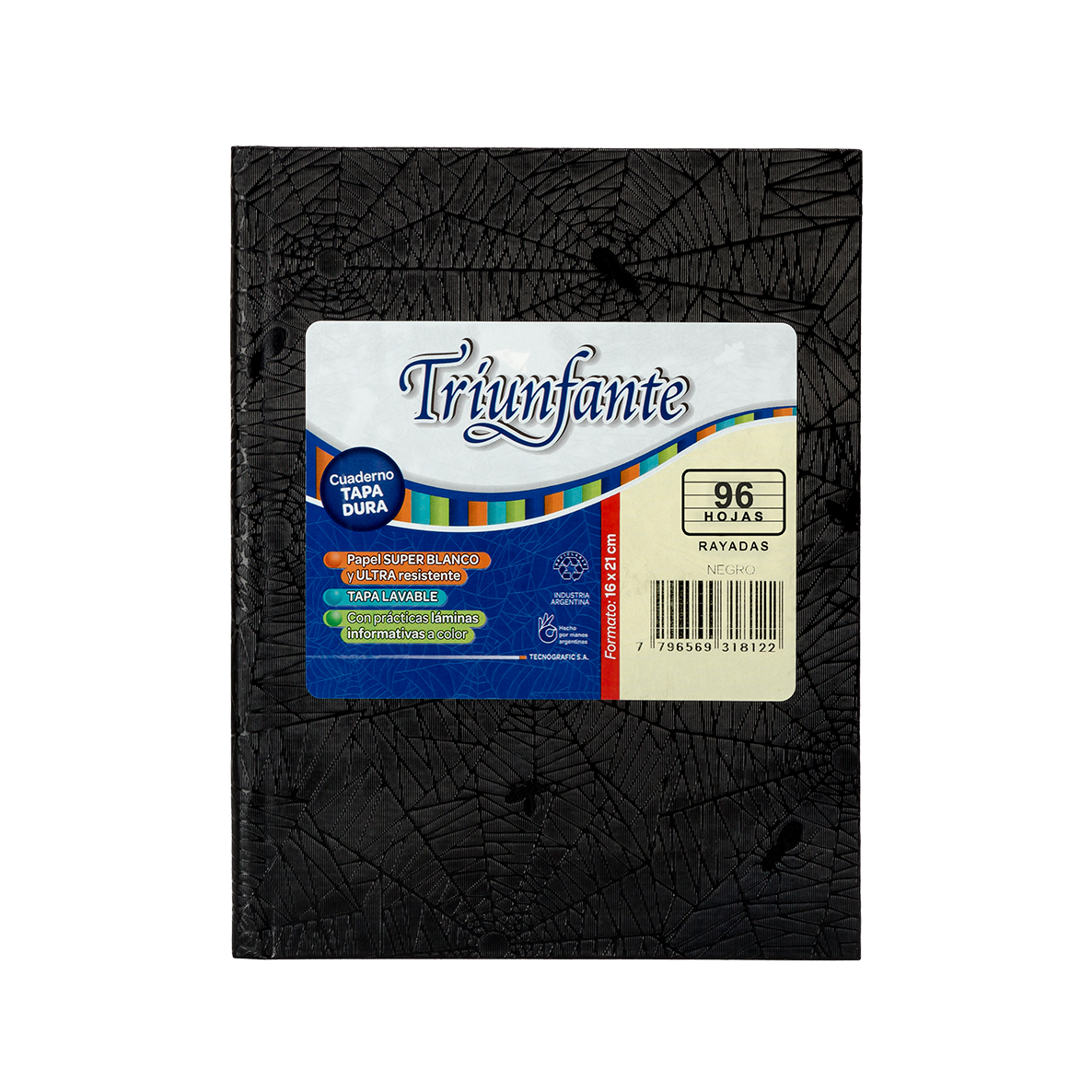 Ttriunfante cuaderno tapa dura N˚3 96hojas