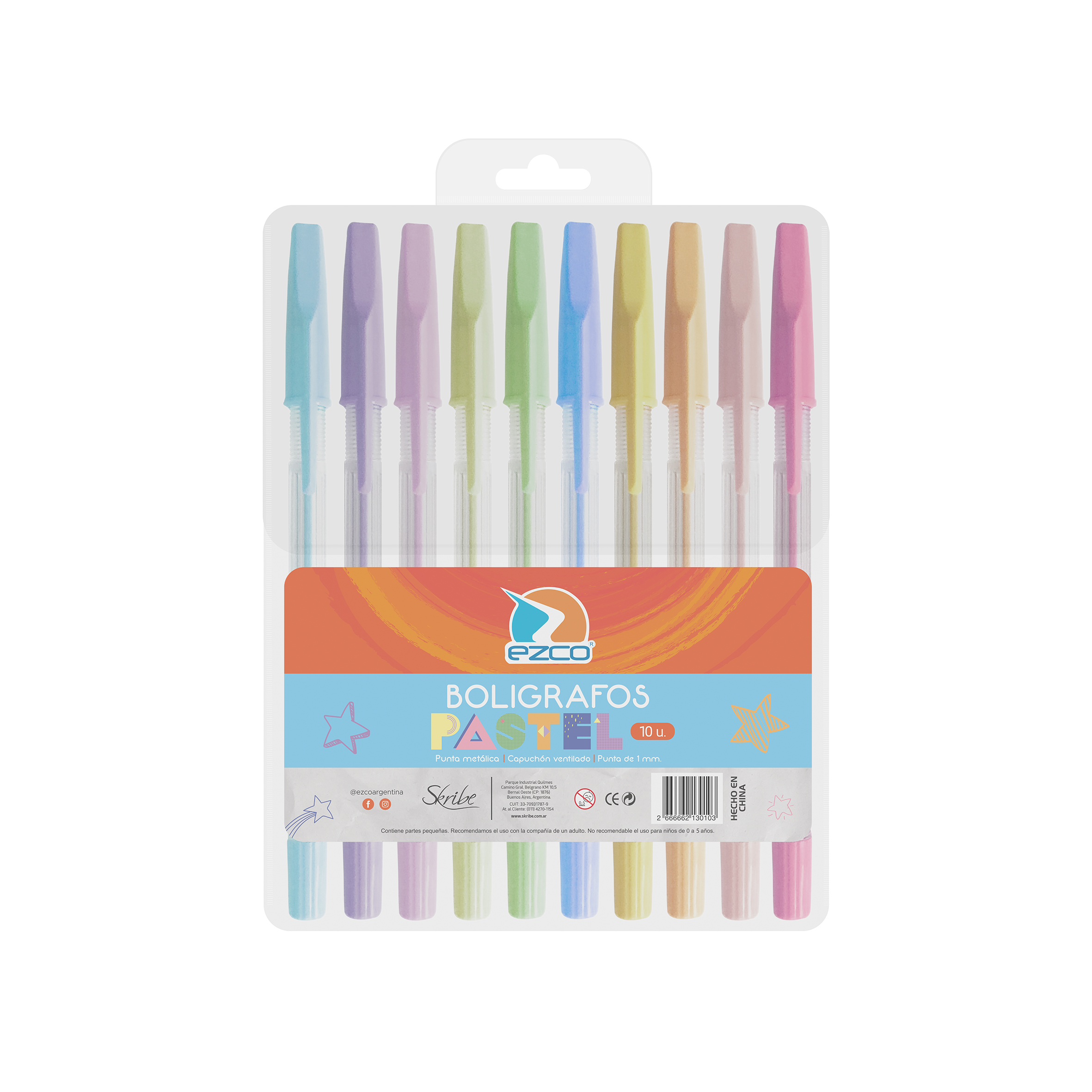 Ezco Boligrafo pastel 10u