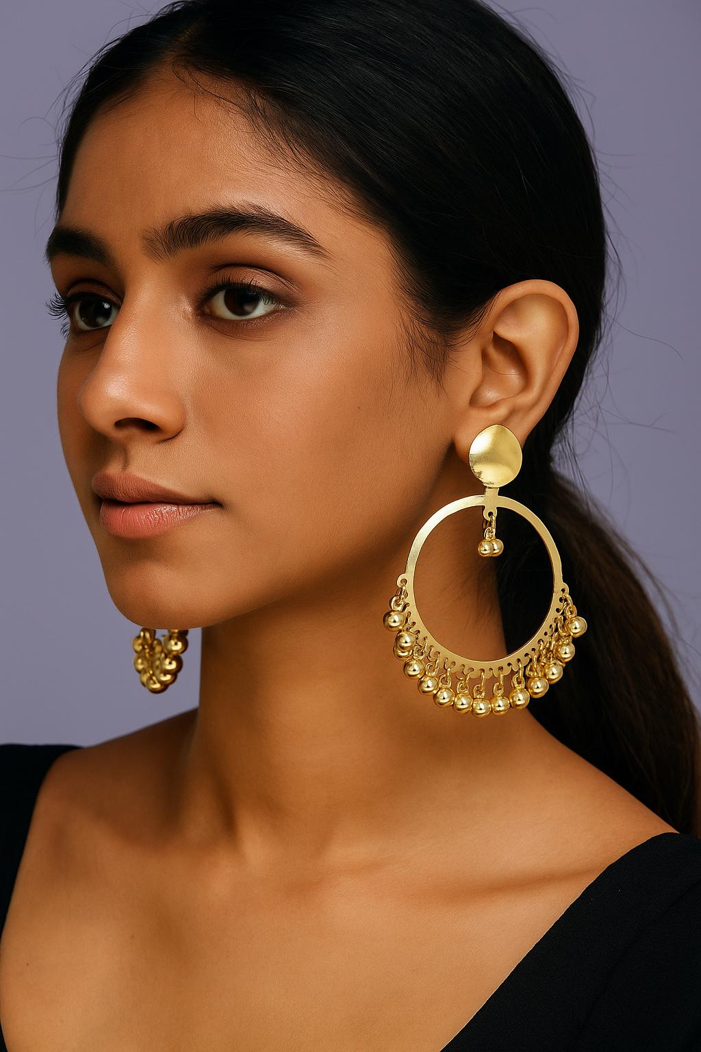 Gold Statement Hoop Earrings