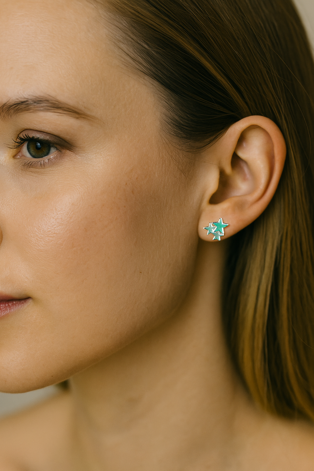 Star-Shaped Turquoise Stud Earrings