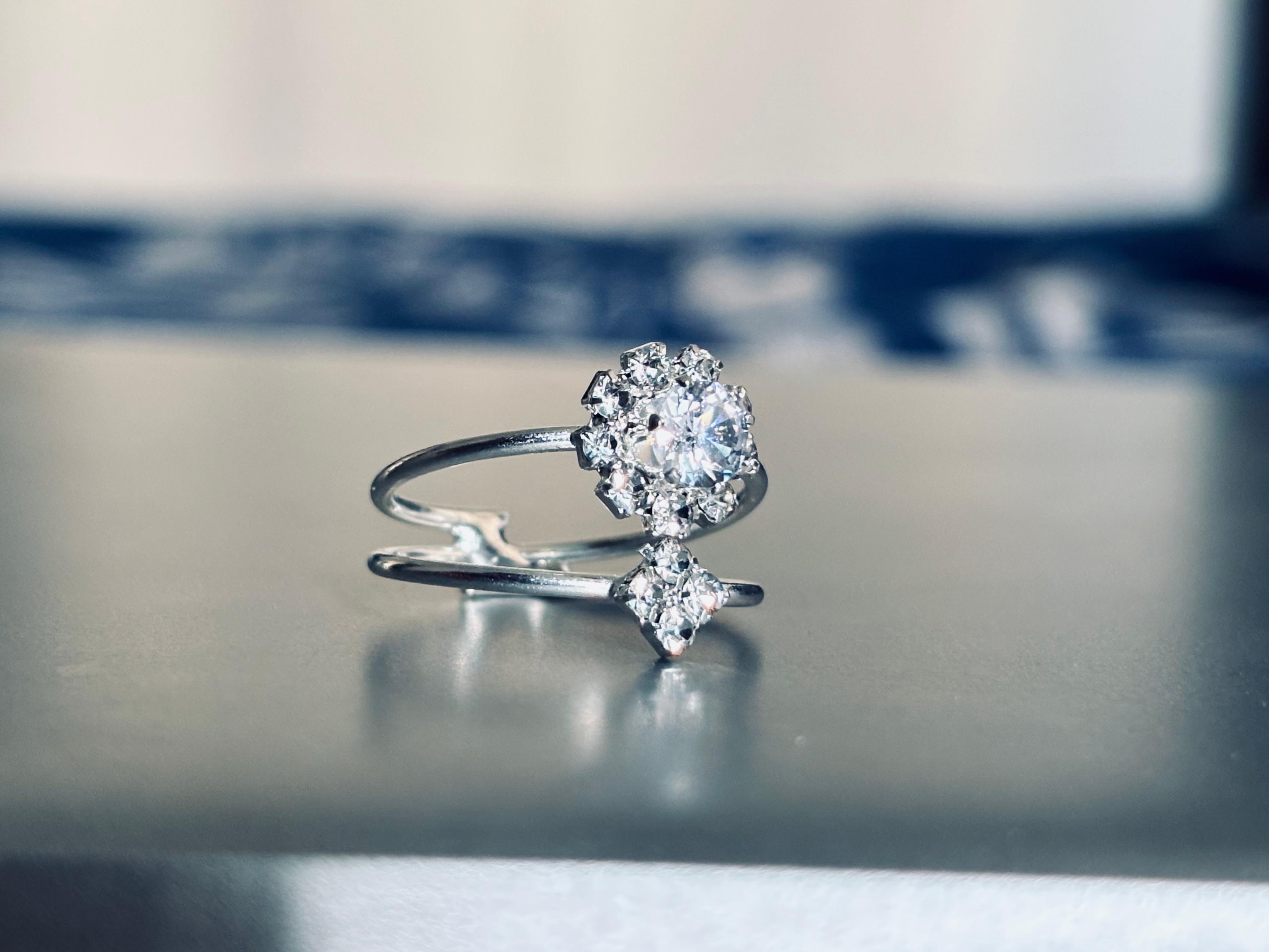 Elegant Silver Diamond Ring