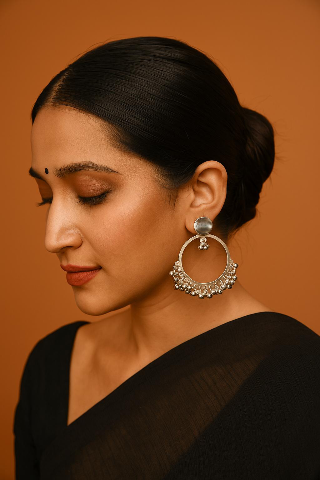 Silver Statement Hoop Earrings