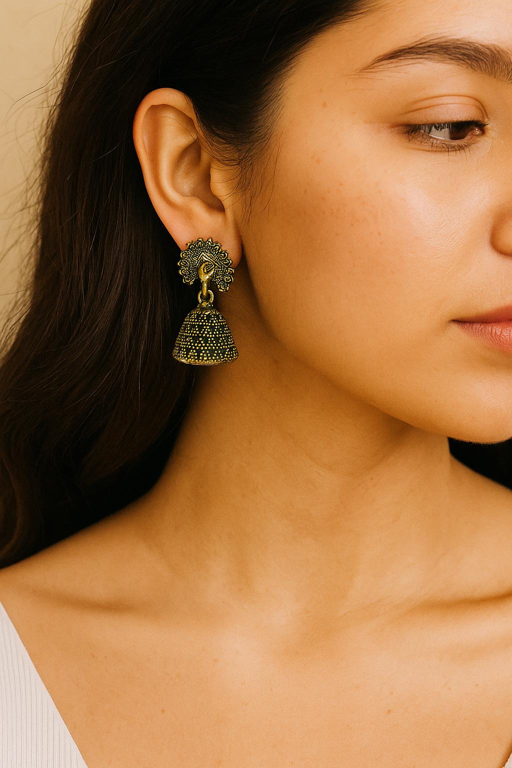 Antique Brass Jhumka Earrings