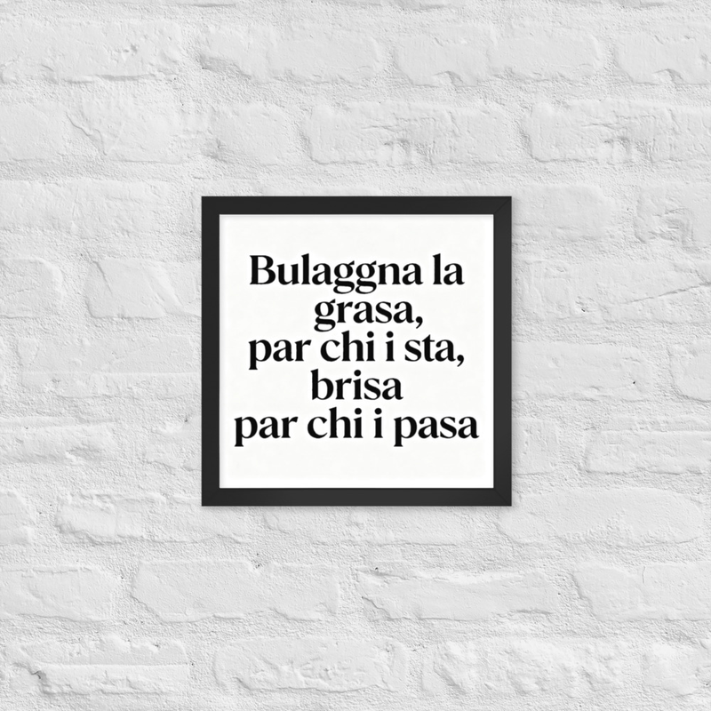 Quadro con citazione bolognese