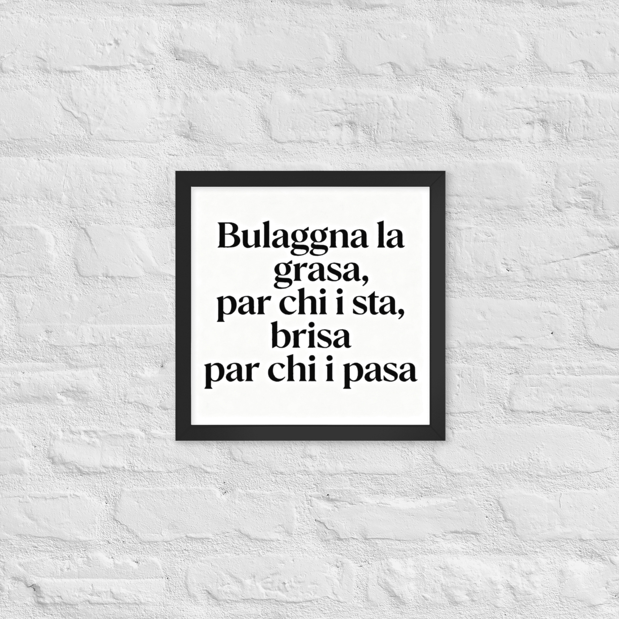 Quadro con citazione bolognese