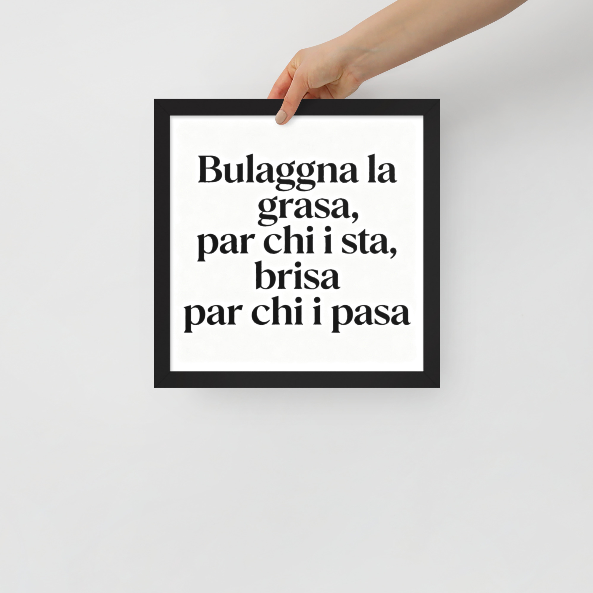 Quadro con citazione bolognese