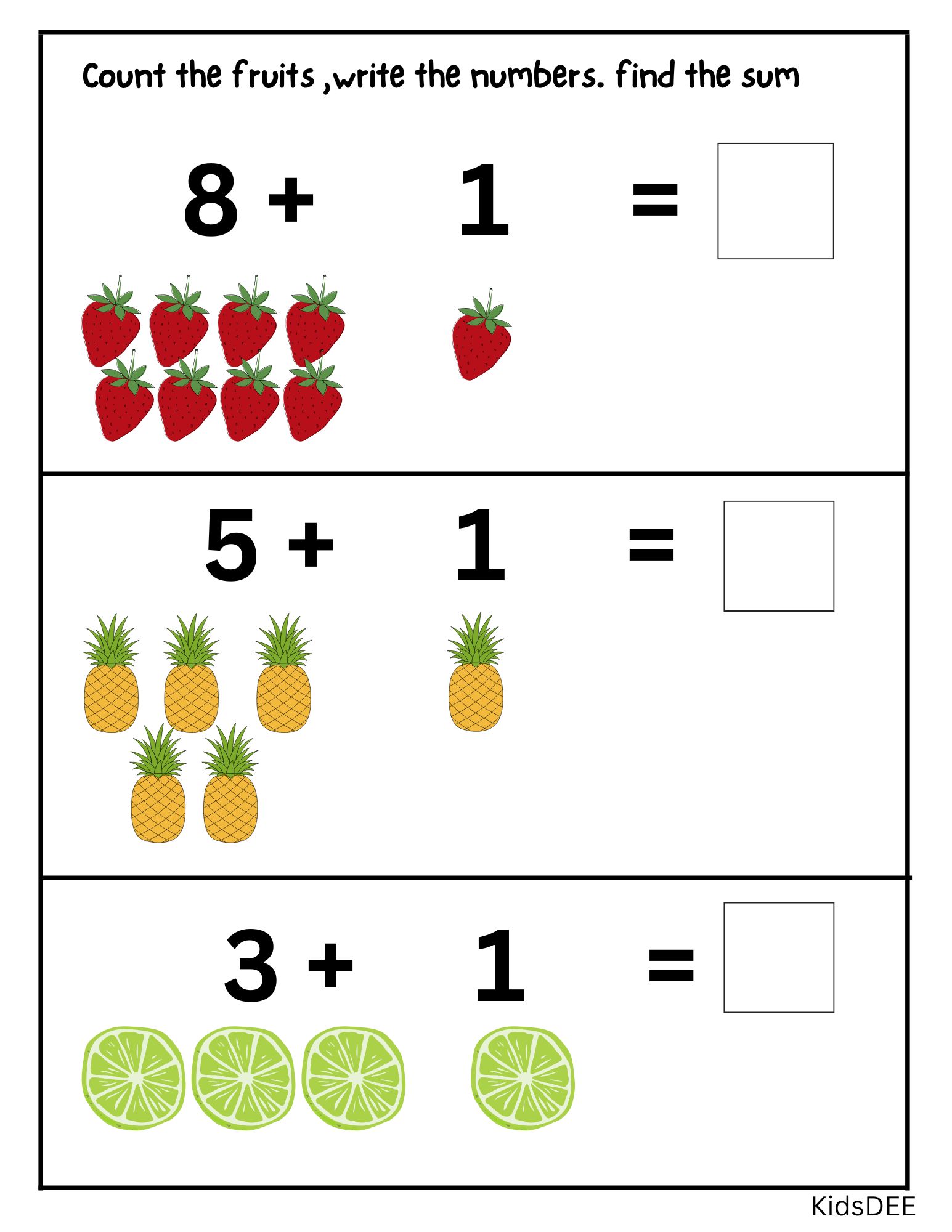 Math Addition Worksheets for Kids – Fun Learning Made Easy! Nr 1