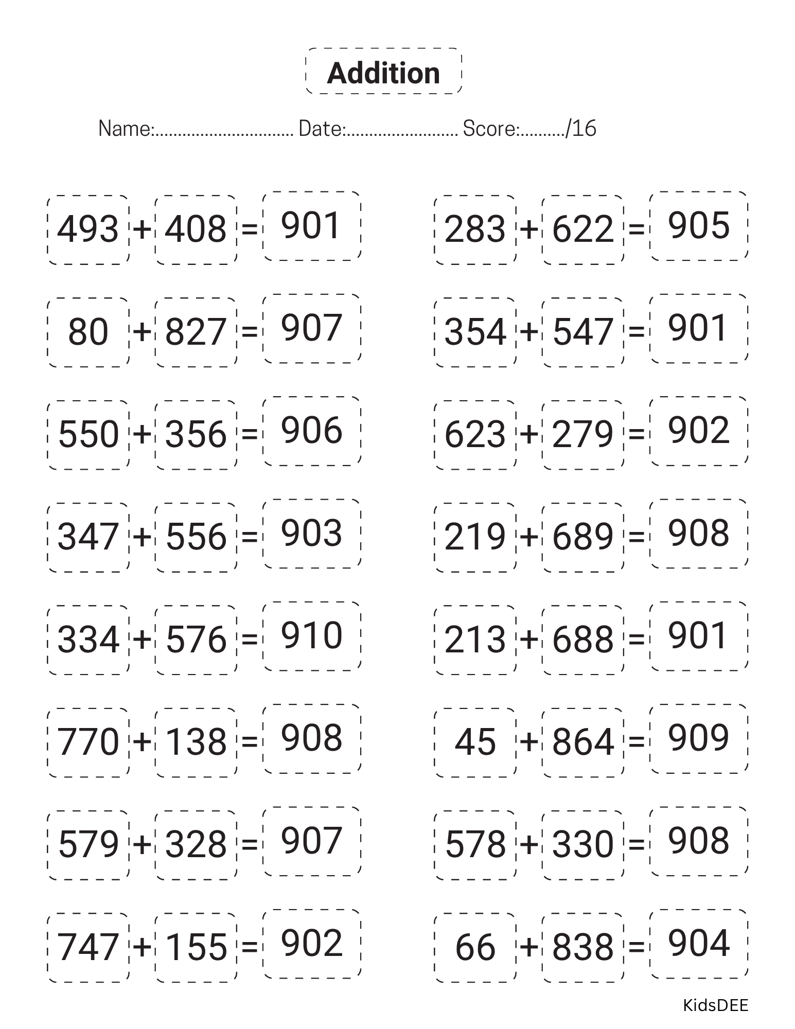 Fun & Engaging Math Addition Workbook for Kids – 131 Pages with Answers