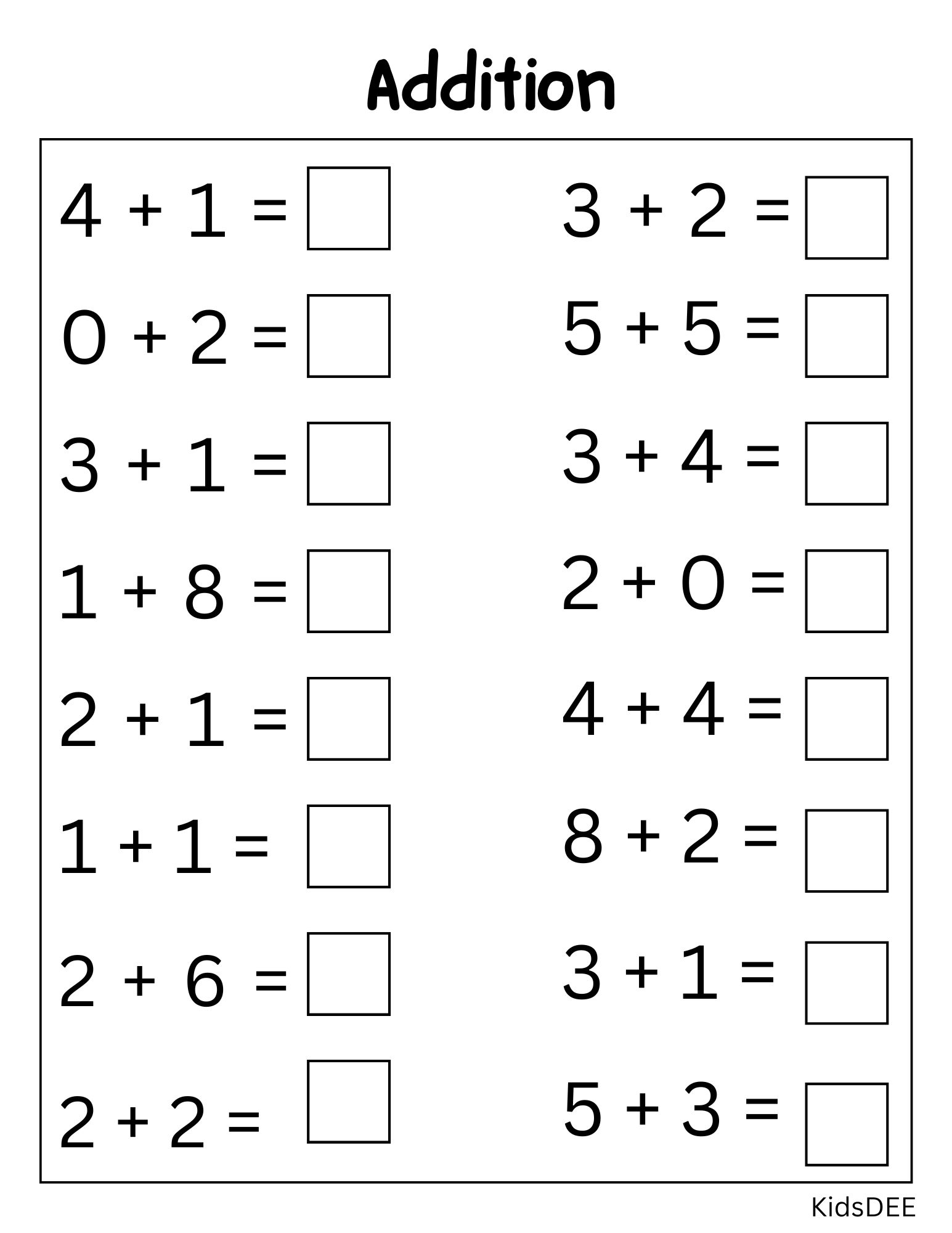 Math Addition Worksheets for Kids – Fun Learning Made Easy! Nr 1