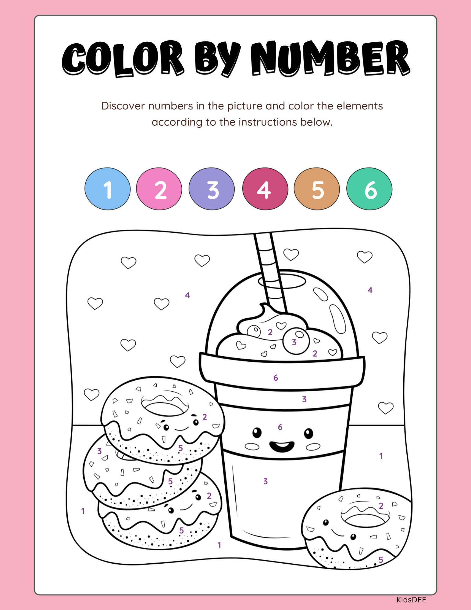 🎨 Colour by Number Worksheets for Kids – Learn, Colour & Have Fun!