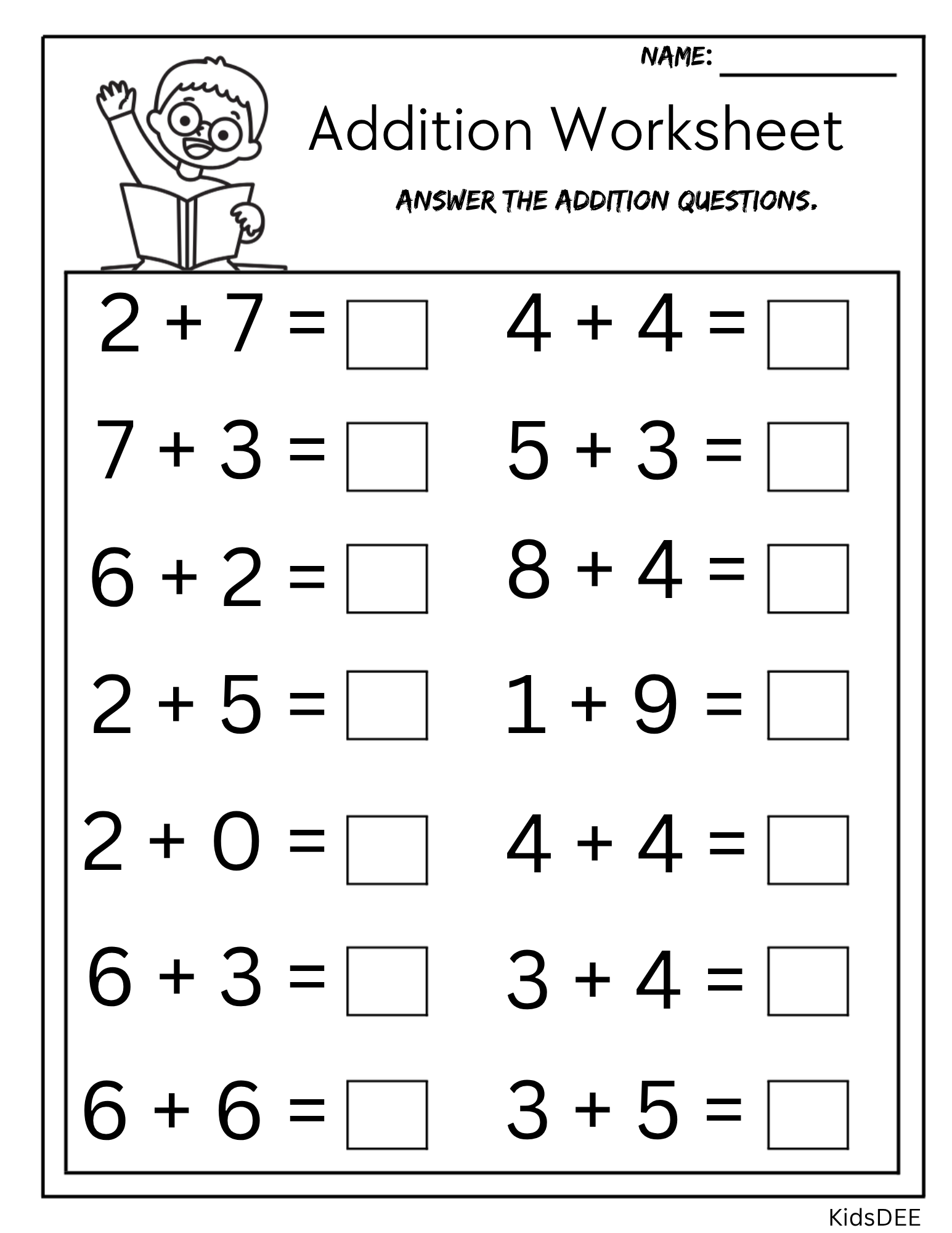 Math Addition Worksheets for Kids – Fun Learning Made Easy! Nr 3