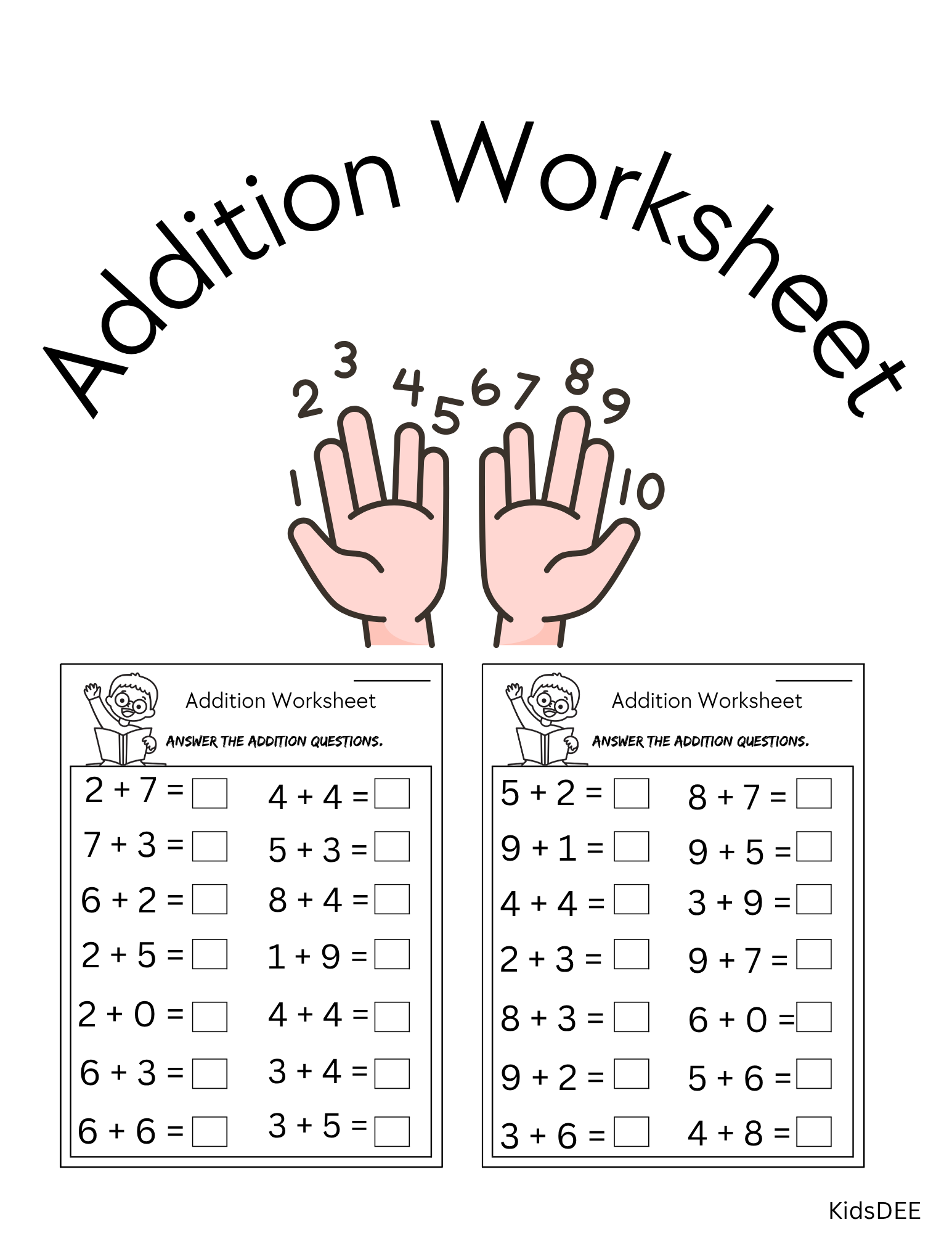 Math Addition Worksheets for Kids β Fun Learning Made Easy! Nr 3