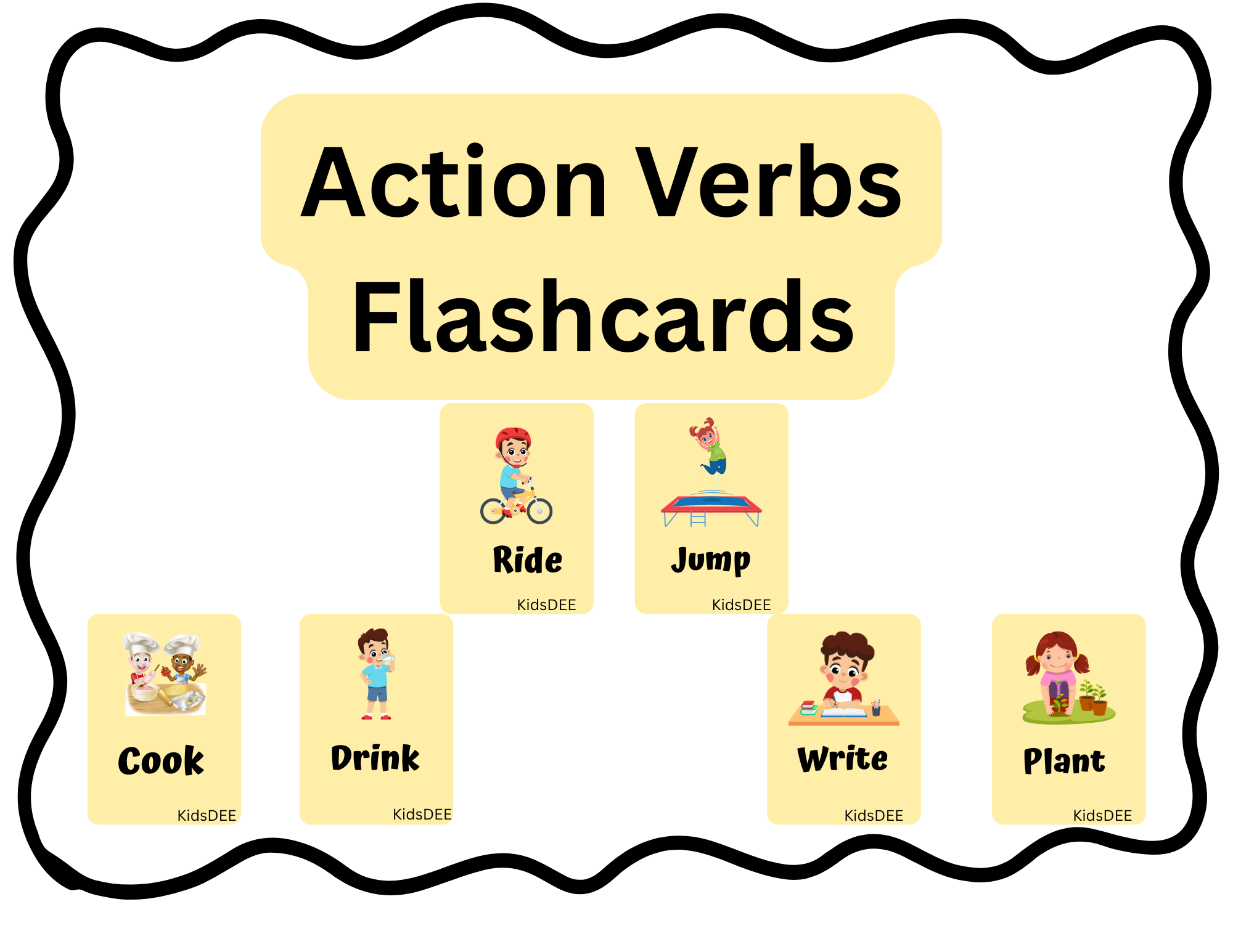 Action Verbs Flashcards- Fun Learning