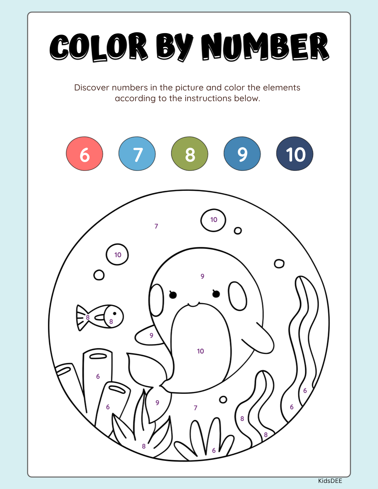 🎨 Colour by Number Worksheets for Kids – Learn, Colour & Have Fun!