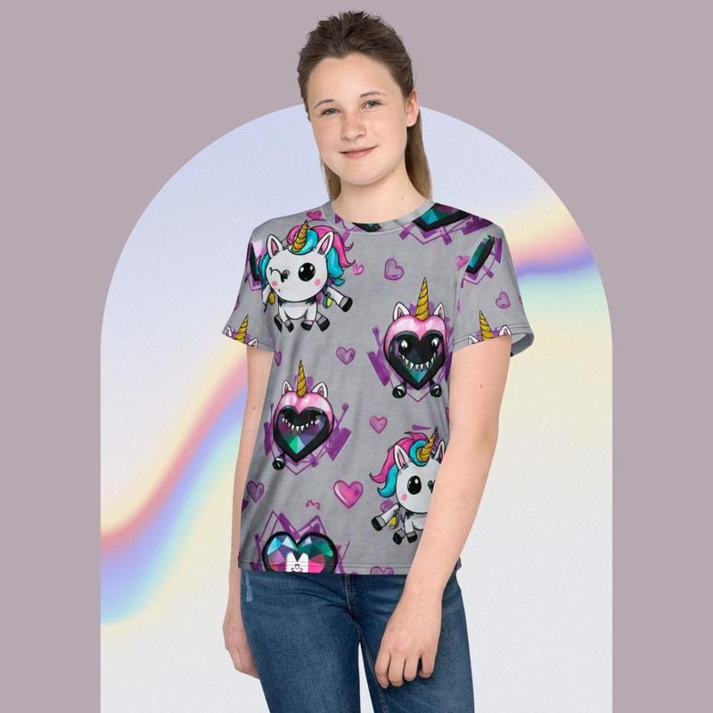 Camiseta all over print teen UNICORNIOS DE CORAZON 1