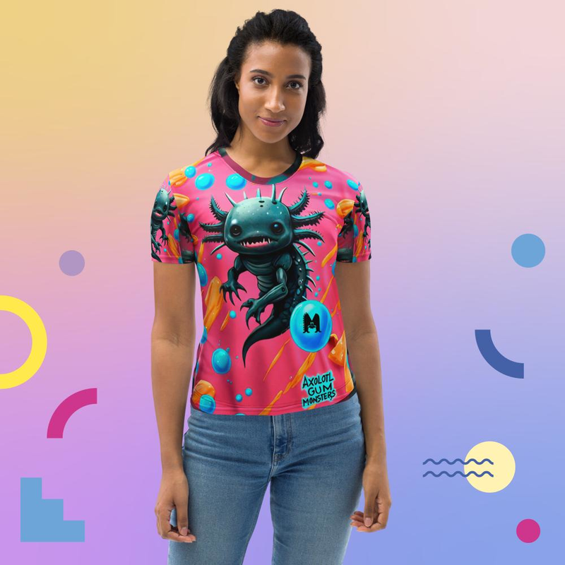 Camiseta all over print  dama AXOLOTL GUMS 1