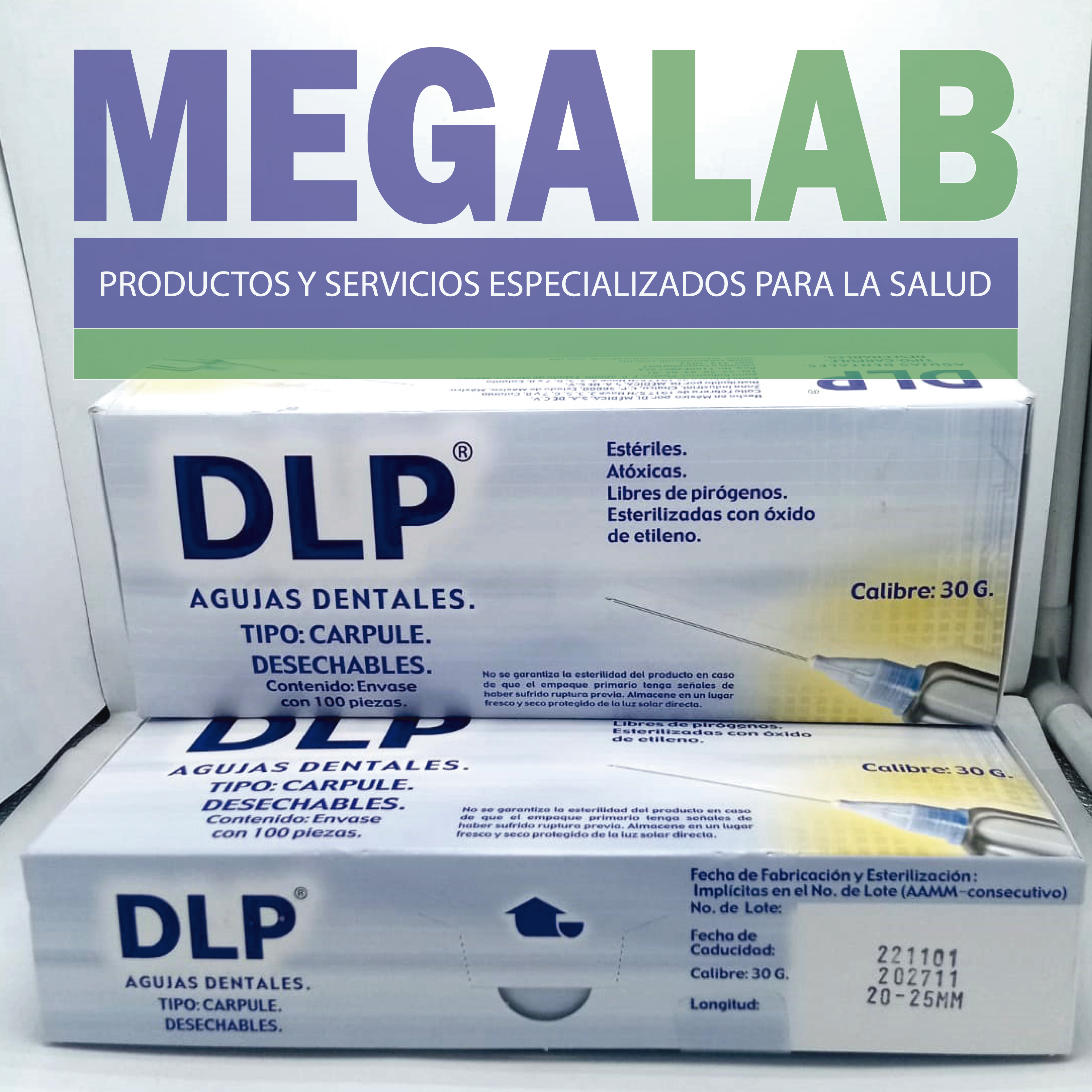 Agujas dentales DLP tipo carpule