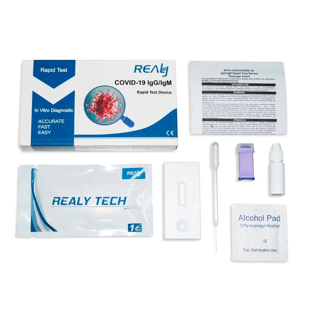 PRUEBA RÁPIDA INDIVIDUAL REALY TECH COVID-19 (IGG/IGM) – 1 PIEZA