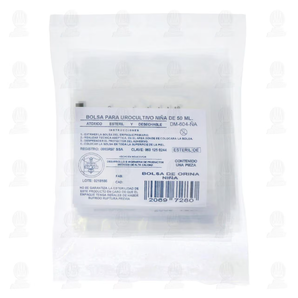 Bolsa para uro cultivo niña de 50 ml 10pz