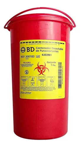 Contenedor desechable de punzocortantes BD 3 L