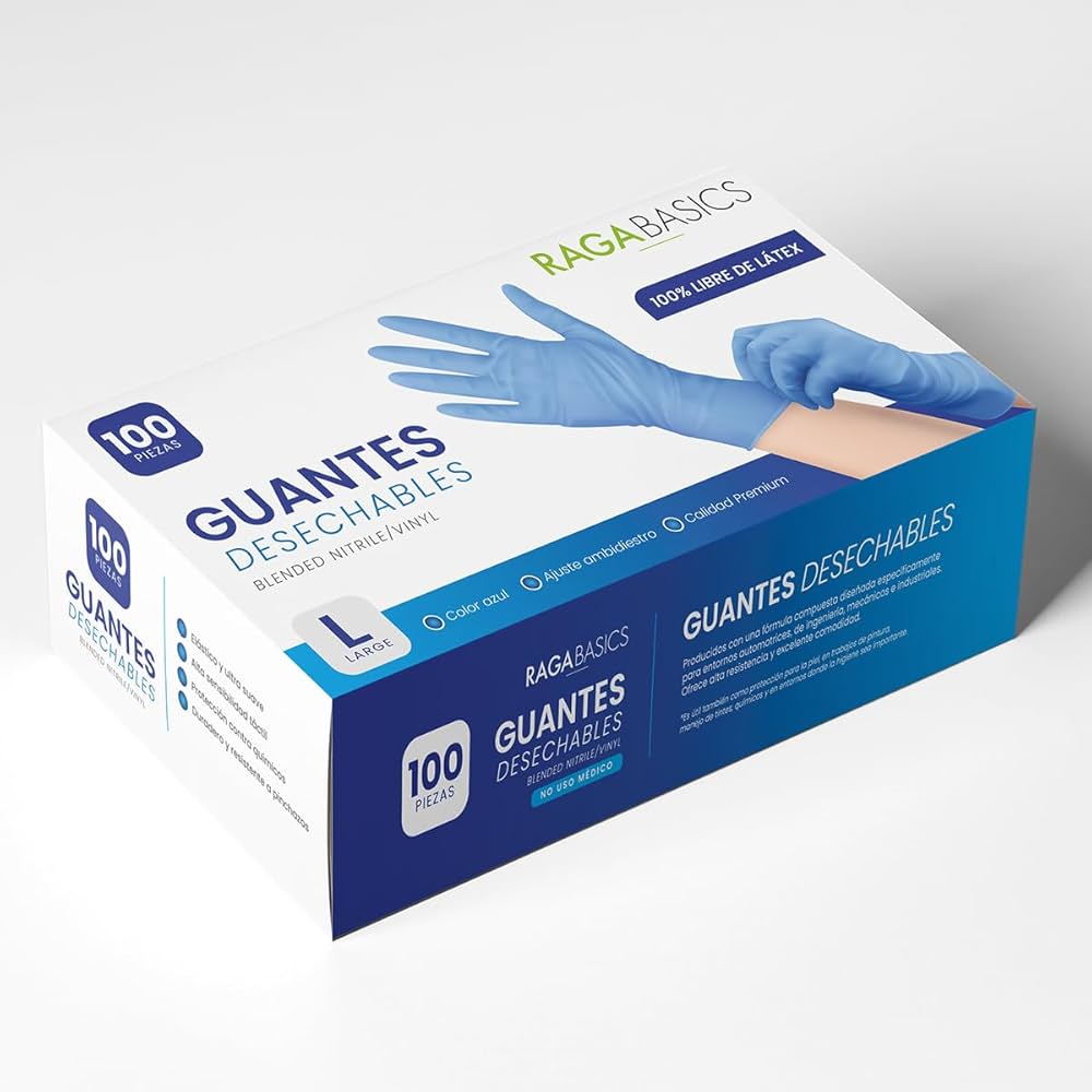 Guantes desechables Nitrilo/Vinil RAGA BASICS