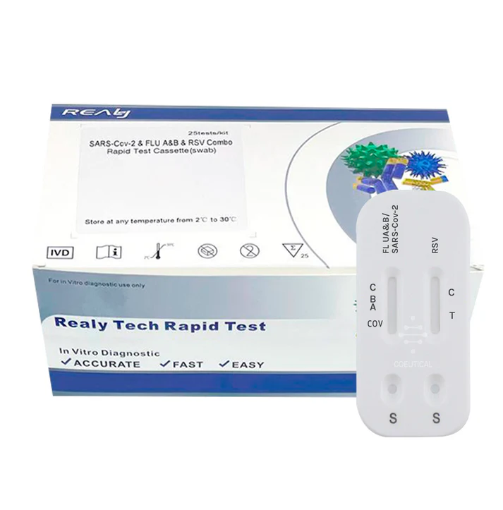 Pruebas rápidas VSR (Virus Respiratorio Sincitial RSV )& COVID-19 & INFLUENZA A & B REALY TECH