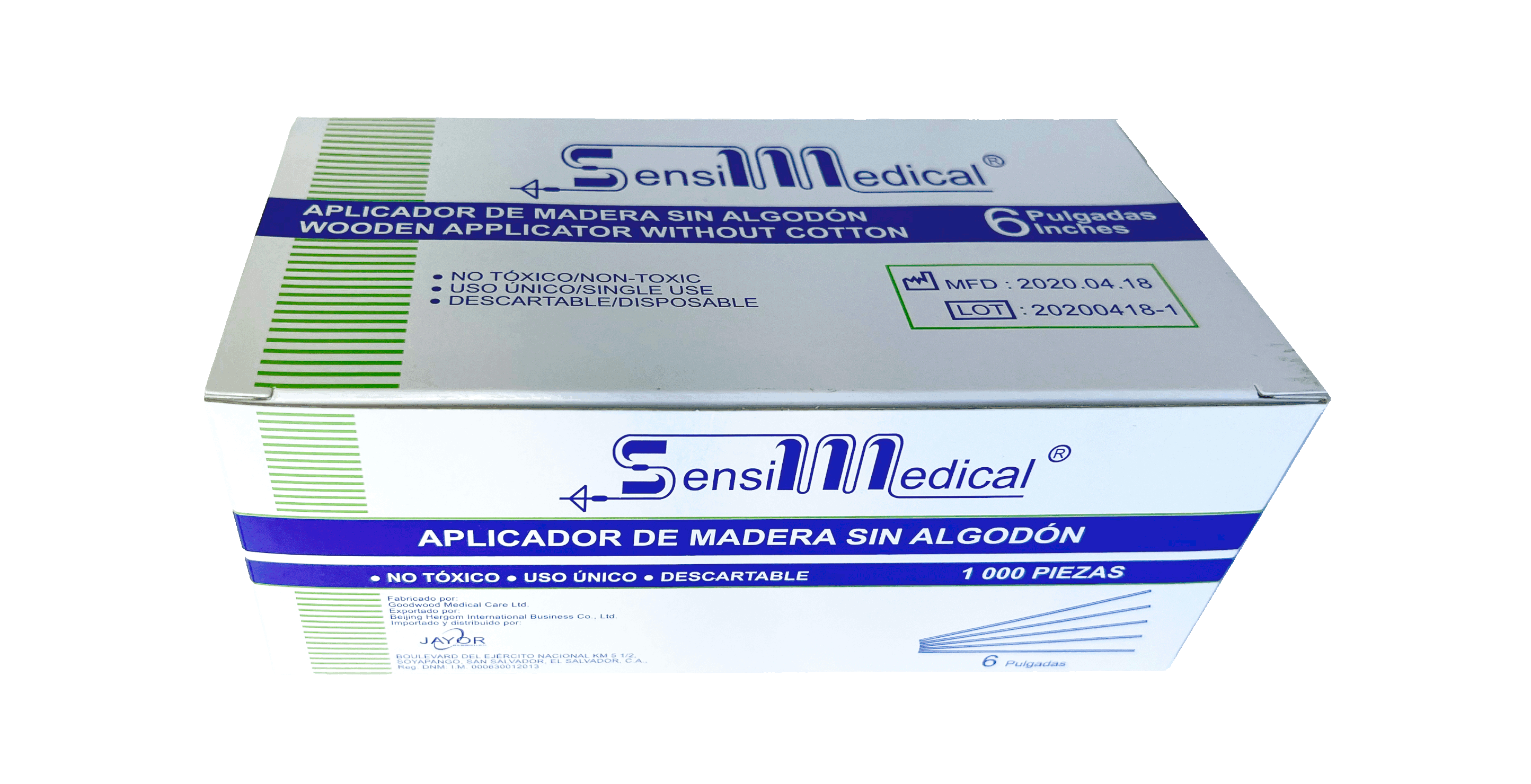 Aplicadores de madera sin algodón SensilMedical 1000pz