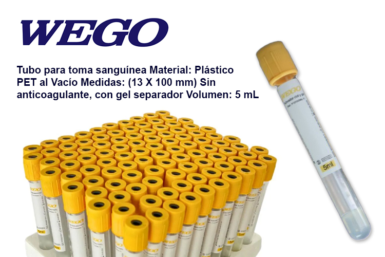 Tubo Oro WEGO Gradilla 100pz