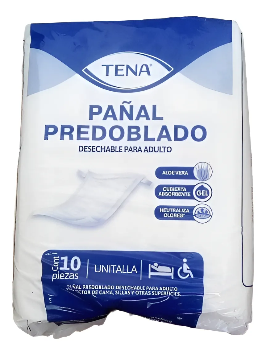 Pañal Predoblado Desechable Adulto Tena Unitalla C/10 Piezas