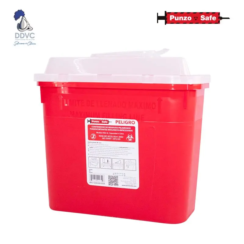Contenedor para objetos punzocortantes 4 L