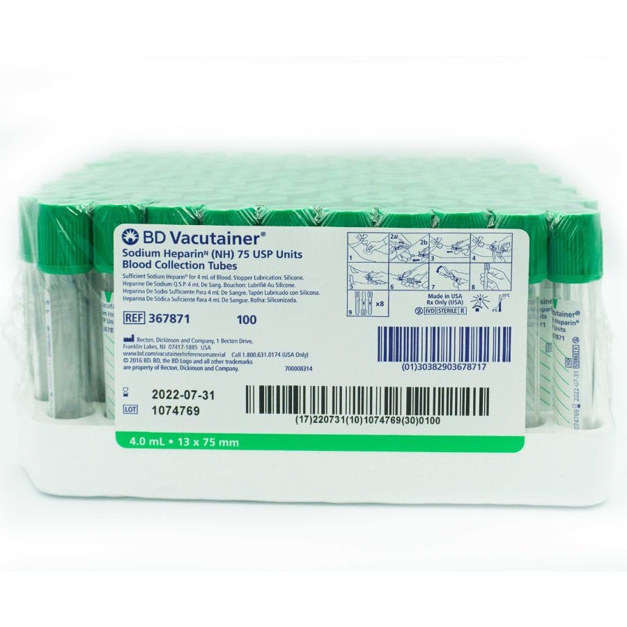 Tubos verde con heparina BD Vacutainer