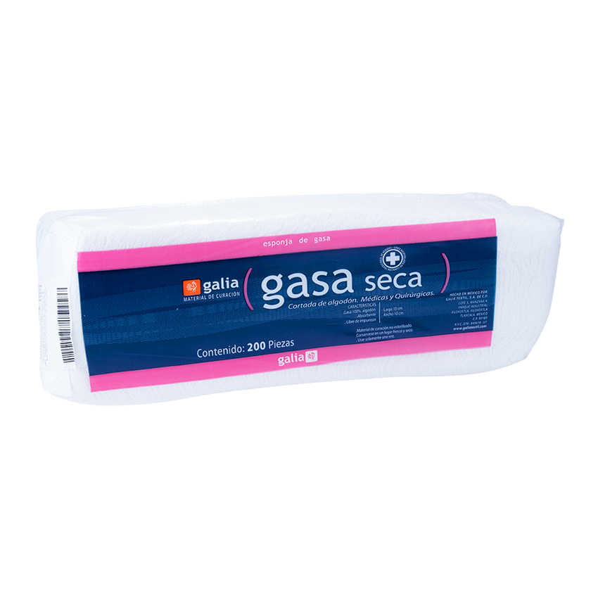 Gasa seca 10 x 10 cm Galia 200pz