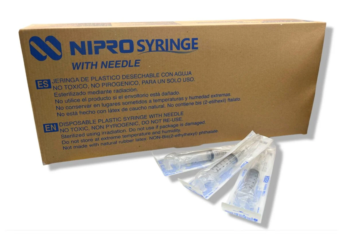 Jeringa 5ml con aguja 100pz NIPRO