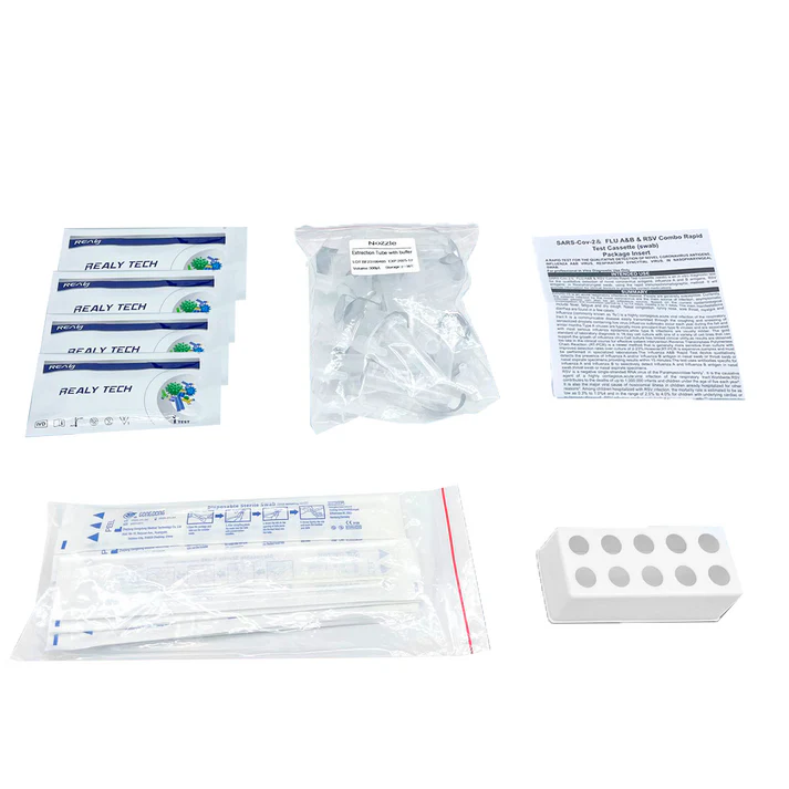 Pruebas rápidas VSR (Virus Respiratorio Sincitial RSV )& COVID-19 & INFLUENZA A & B REALY TECH