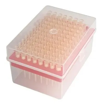 Caja de puntas  amarillas para micropipeta 100pz