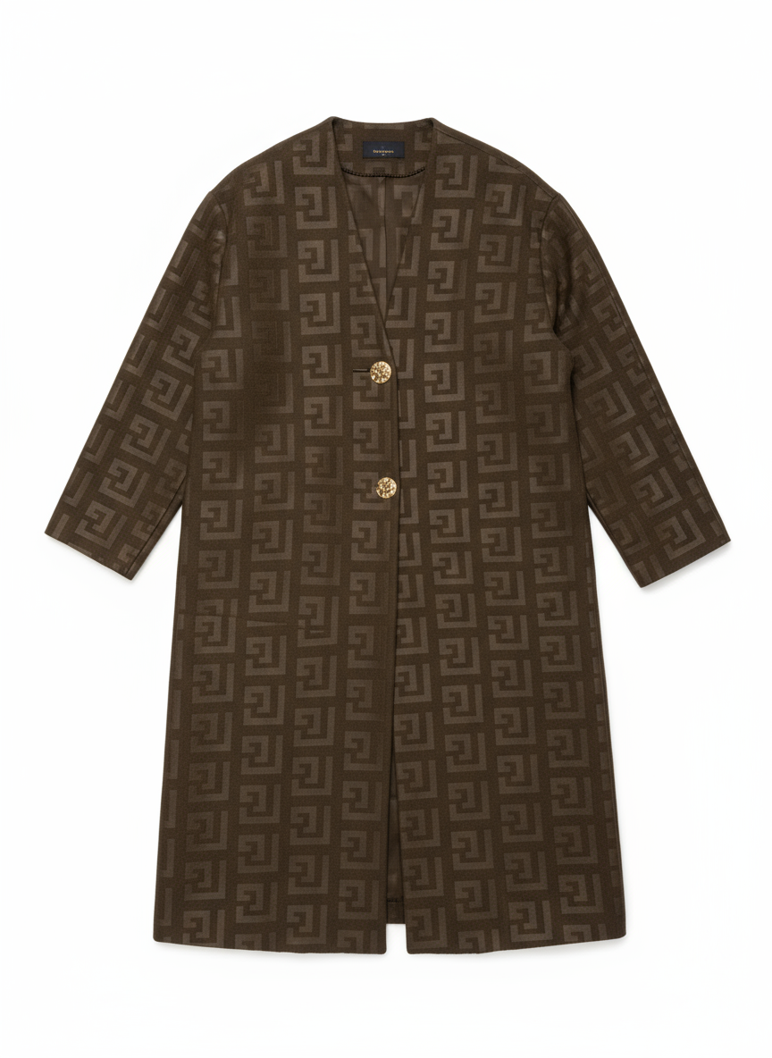 Geometric Pattern Long Coat