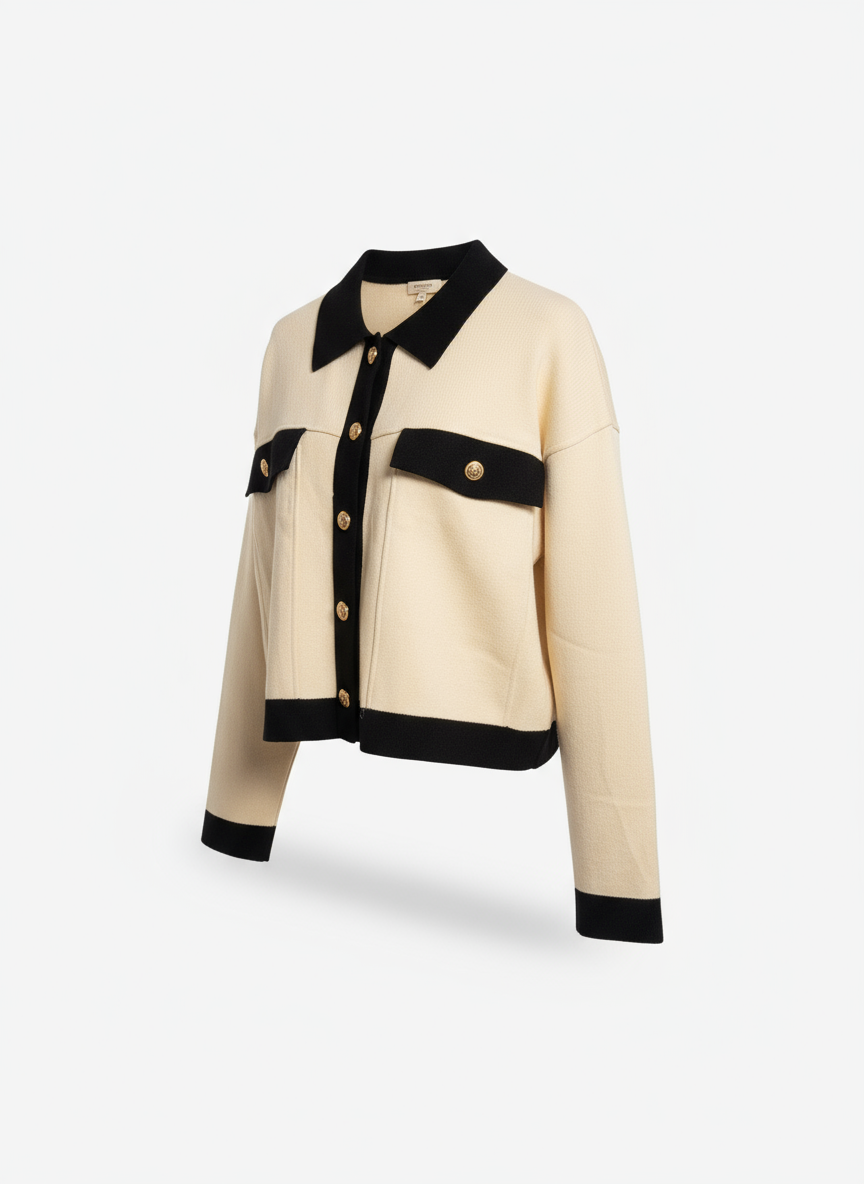 Two-tone Buttoned Jacket
