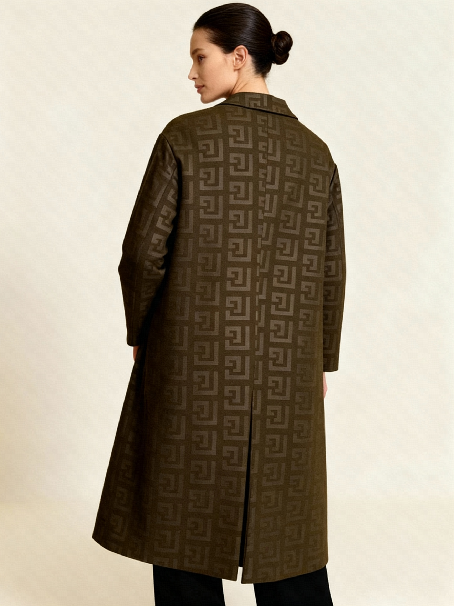 Geometric Pattern Long Coat
