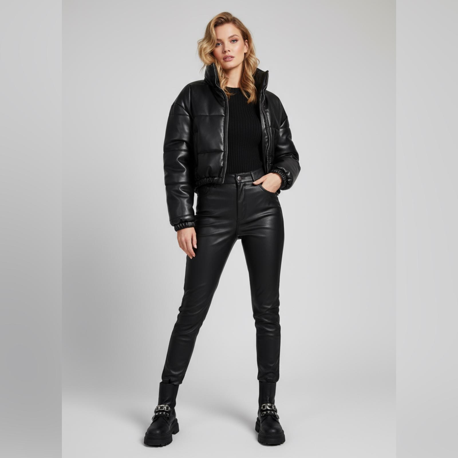 Women's Black Faux Leather Jacket